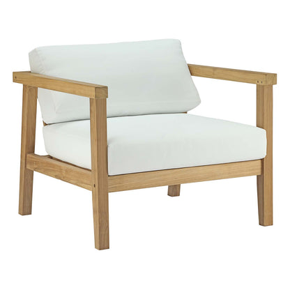 Maribella Outdoor Teak Sofa Set - White Cushions