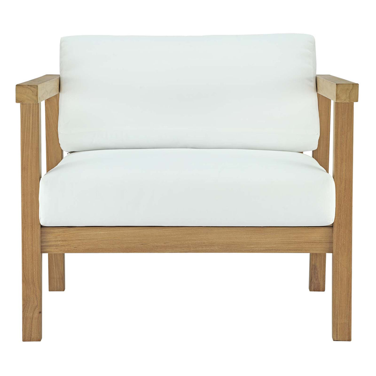 Maribella Outdoor Teak Sofa Set - White Cushions