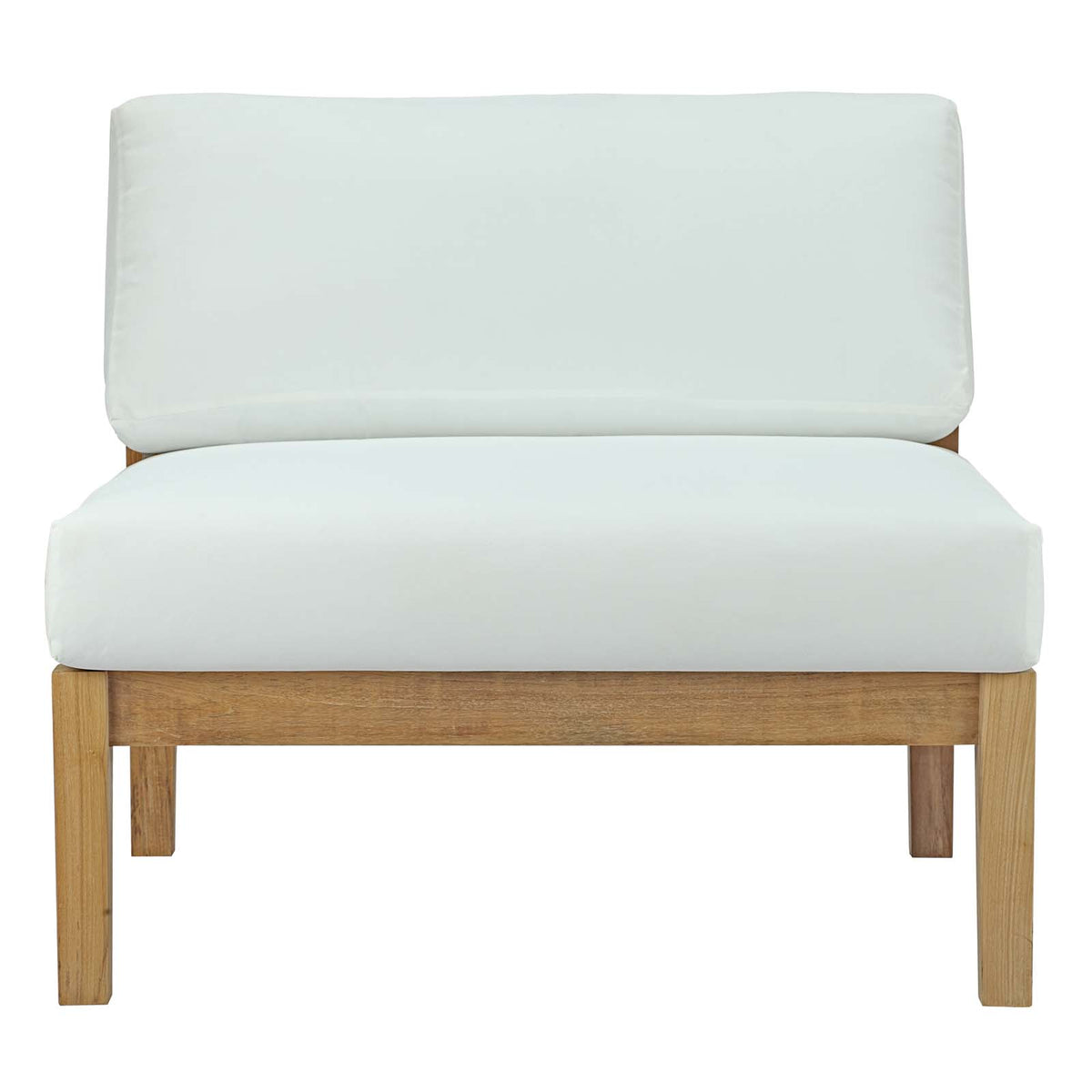 Bayport Outdoor Patio Teak Armless by Modway in Natural White