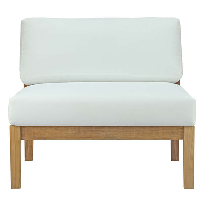 Bayport Outdoor Patio Teak Armless by Modway in Natural White