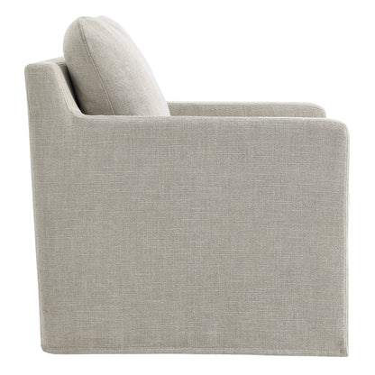 Serene Linen Slipcovered Swivel Armchair  in Linen