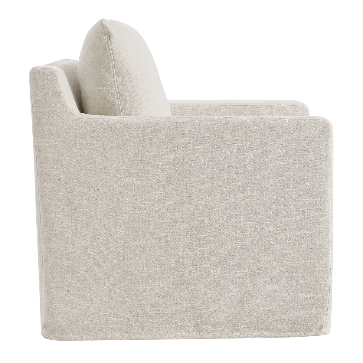 Serene Linen Slipcovered Swivel Armchair  in Salt