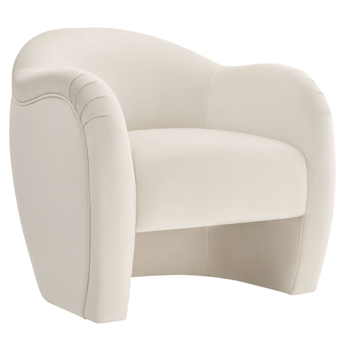 Compose Performance Velvet Accent Chair  in Alabaster