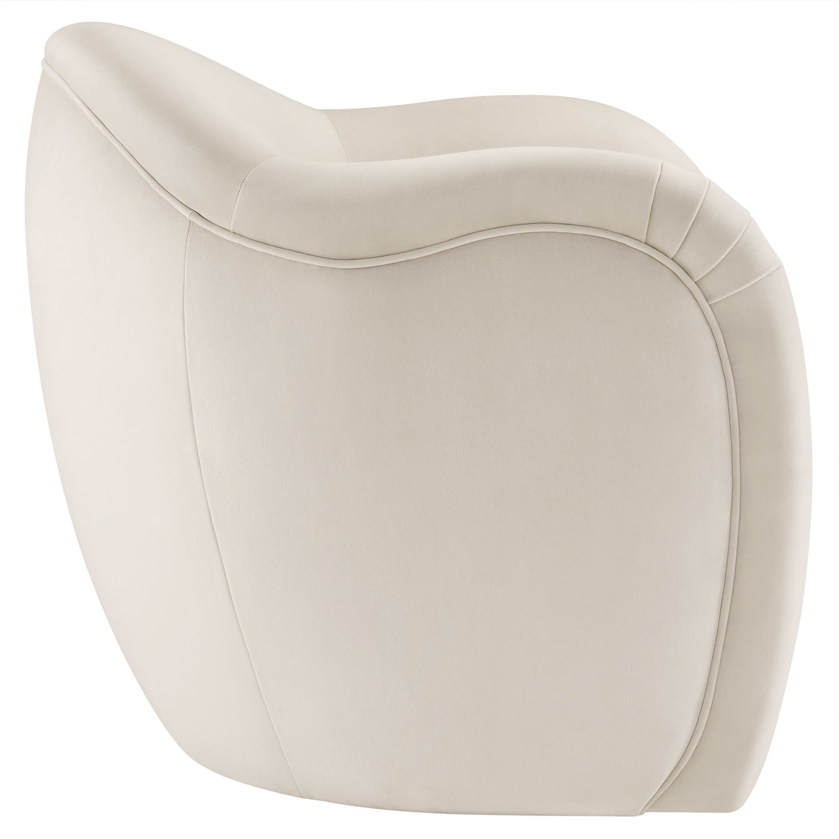 Compose Performance Velvet Accent Chair  in Alabaster