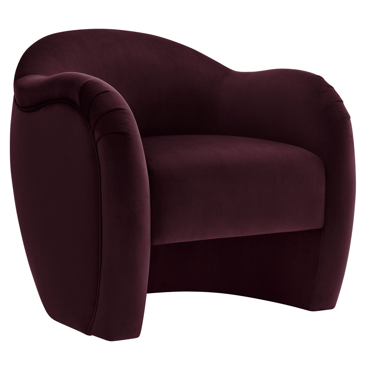Compose Performance Velvet Accent Chair  in Mulberry