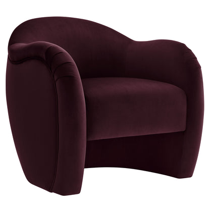 Compose Performance Velvet Accent Chair  in Mulberry