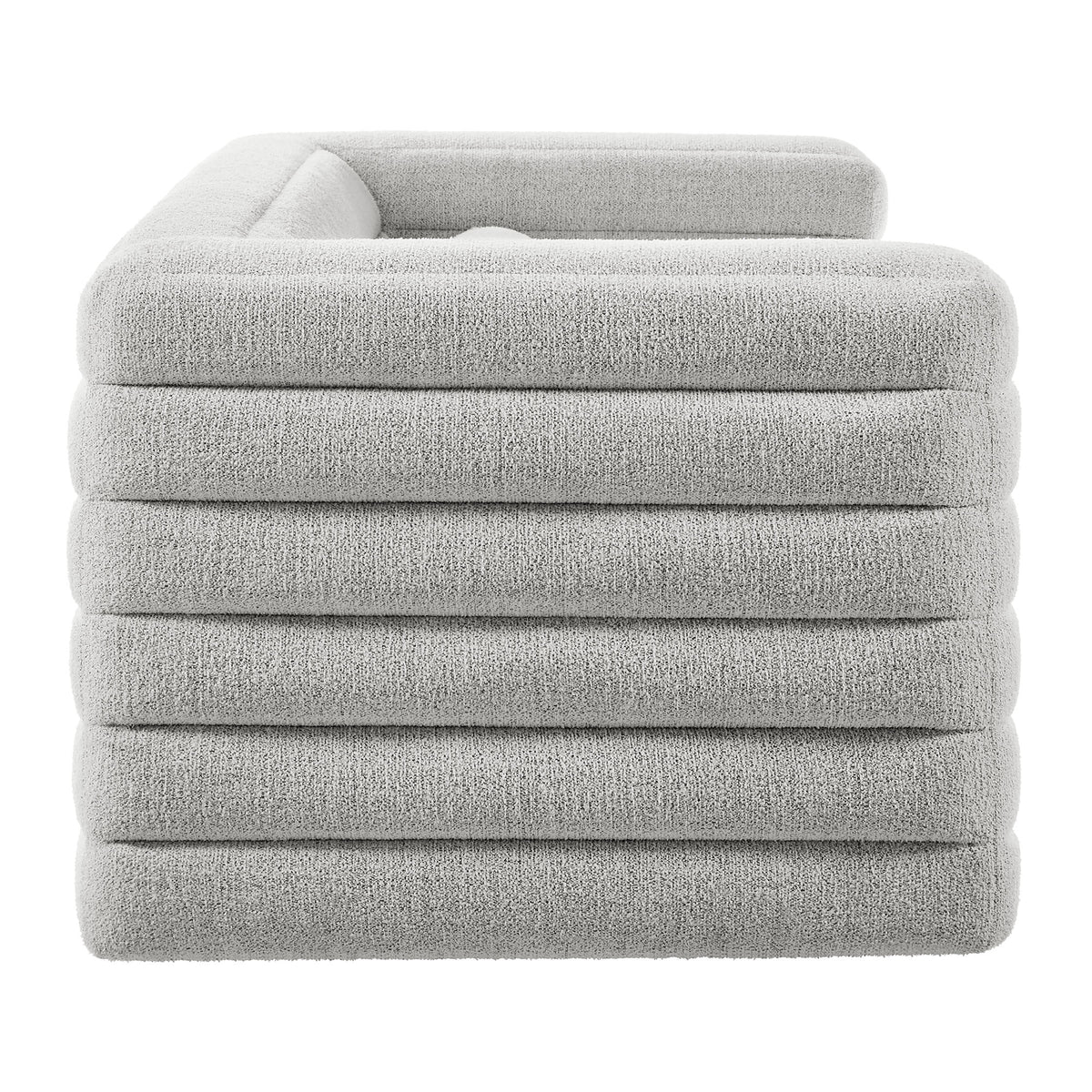 Relle Channel Tufted Boucle Upholstered Sofa  in Newsprint