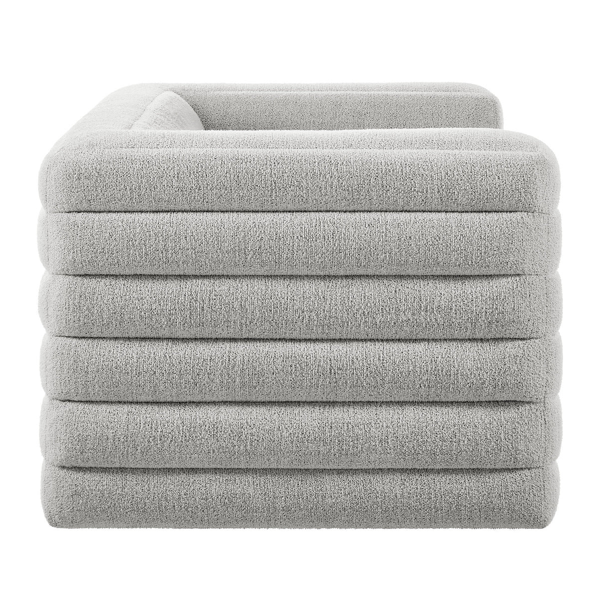 Relle Channel Tufted Boucle Upholstered Loveseat  in Newsprint
