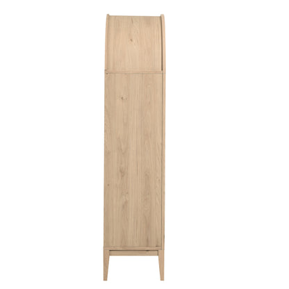 74" Tall Wide Arched Storage Display Cabinet  in Light Oak