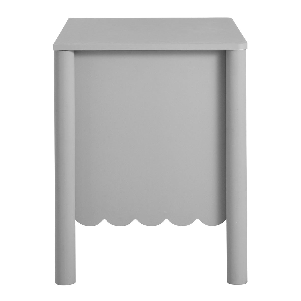 Emmeline Scalloped 2-Drawer Nightstand  in Light Gray