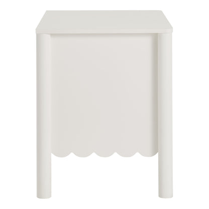 Lucine Scalloped 2-Drawer Nightstand  in White