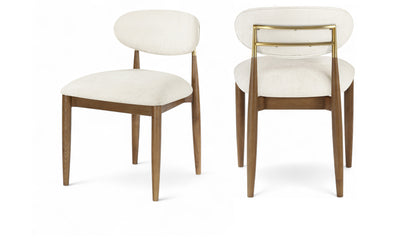 Panthere Wood and Brass Dining Chair w/Performance Fabric