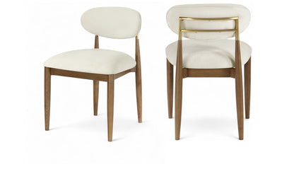 Panthere Wood and Brass Dining Chair w/Performance Fabric