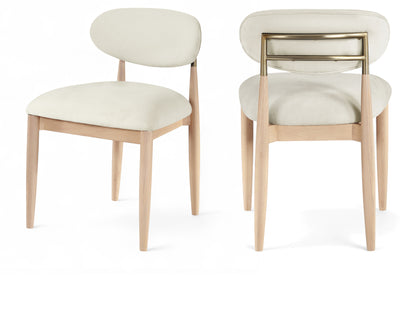 Panthere Wood and Brass Dining Chair w/Performance Fabric