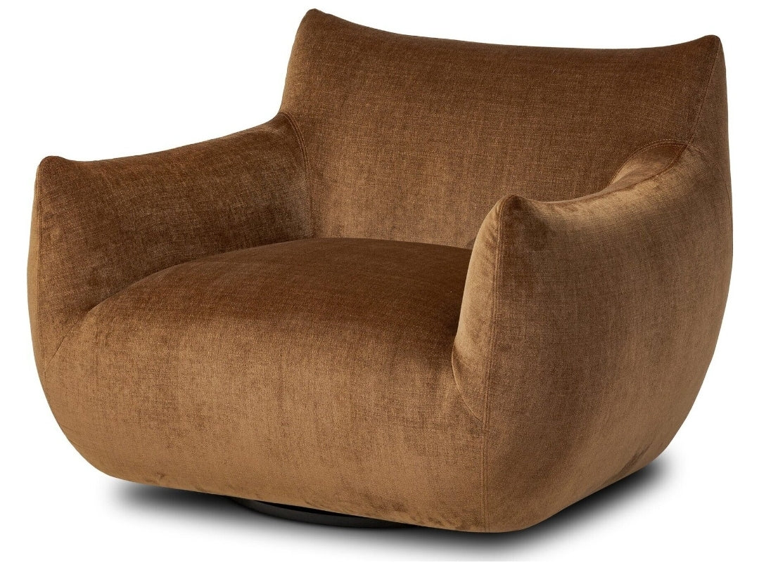 Margot poly Chenille Sienna Swivel Chair Upholstered in performance fabric