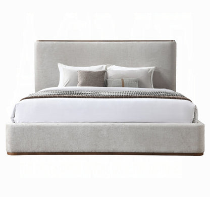 Lordes King platform bed with wood accents - no box spring needed