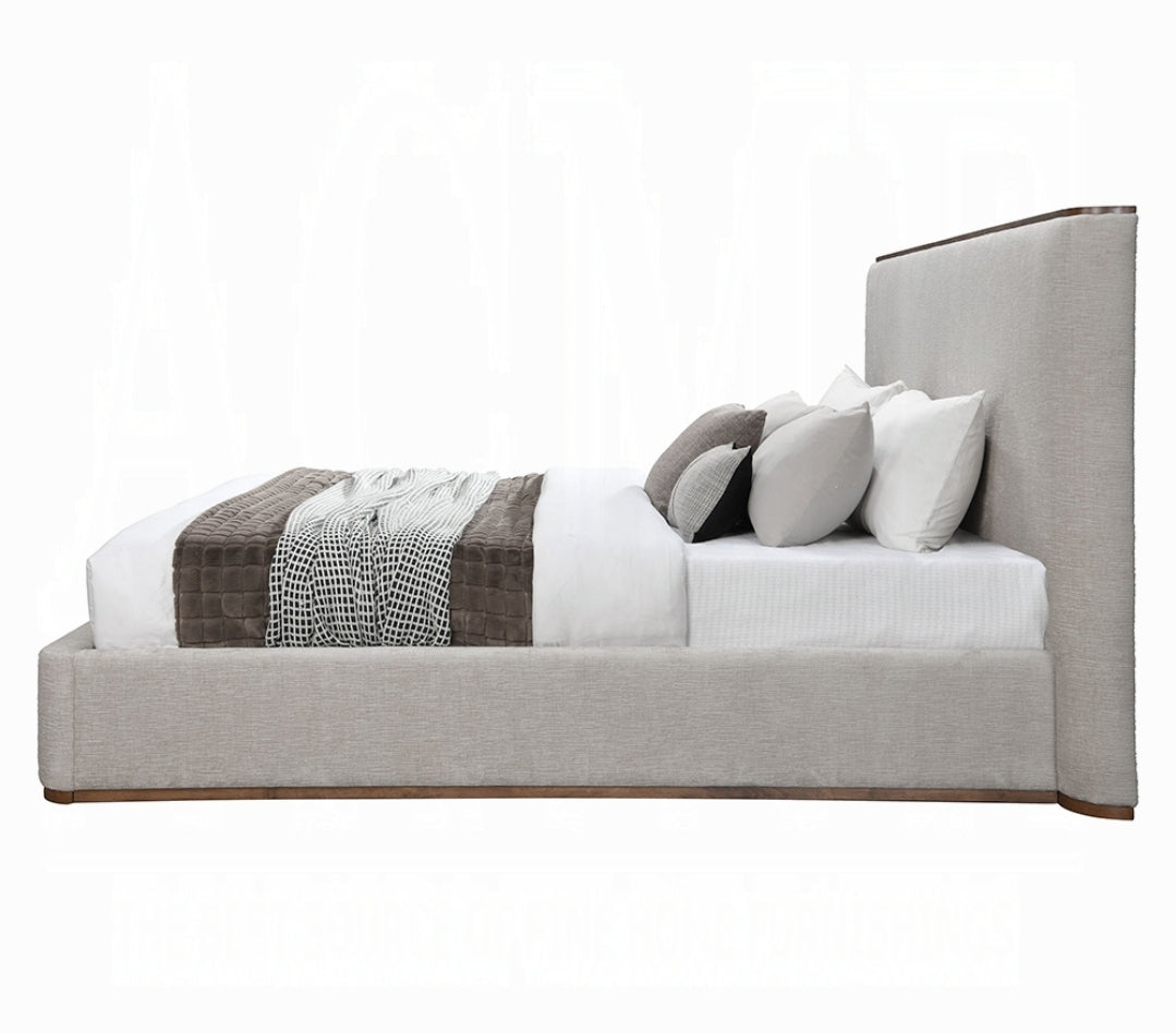 Lordes King platform bed with wood accents - no box spring needed