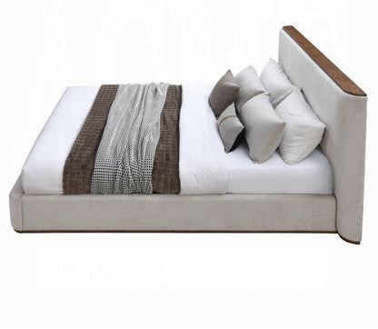 Lordes King platform bed with wood accents - no box spring needed
