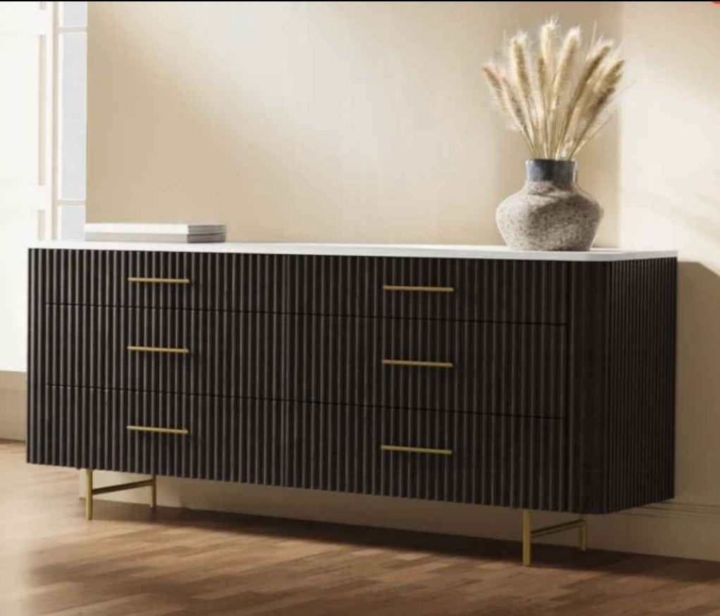 Panthere dresser Flutted Wood