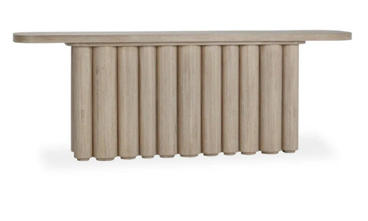High-end 90" Solid Reclamied white washed Oak Console Table