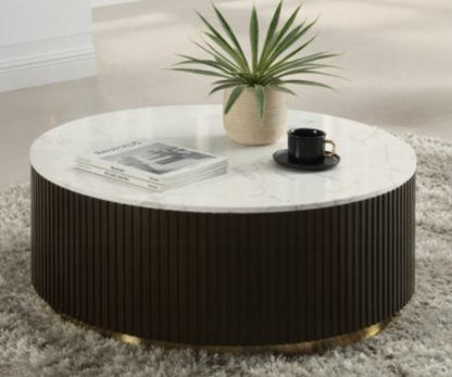 Panthere Marble Flutted Wood Coffee table