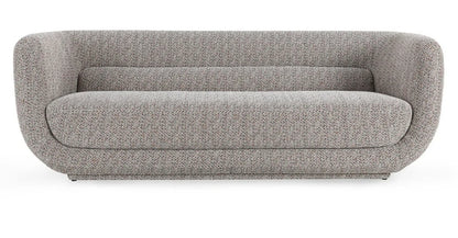 Brand New 93" Soft curved Sofa with tuxedo arms upholstered in performance fabric - brick color