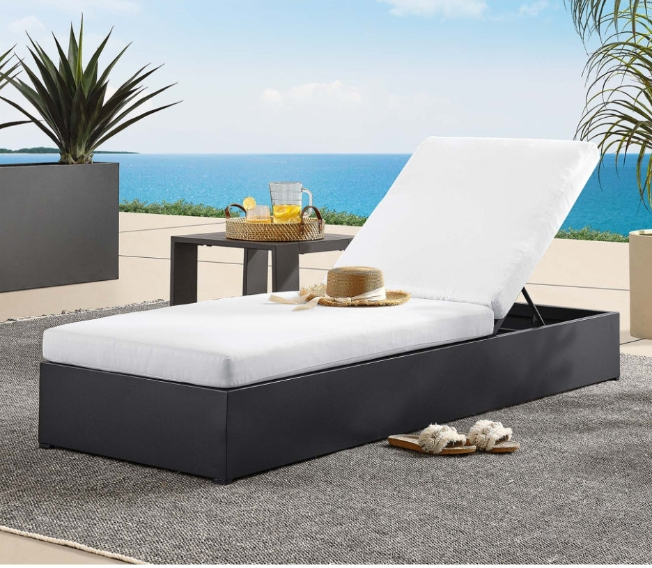 Lamod Aluminum Chaise Lounge Chair in Charcoal cushions
