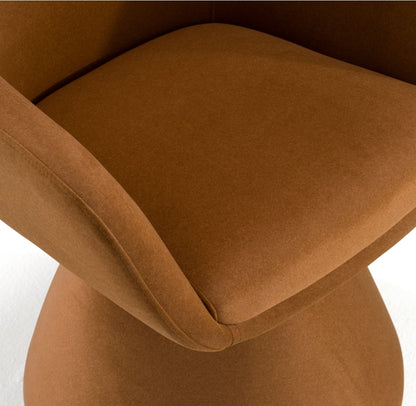 Brand New Gorgeous Fully Upholstered Dining Chair Upholstered in performance Rust velvet fabric