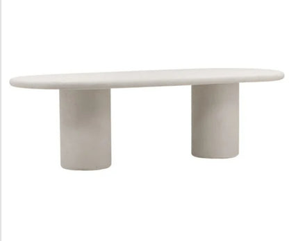 Brand New 102" White Dove Concrete Outdoor Dining Table