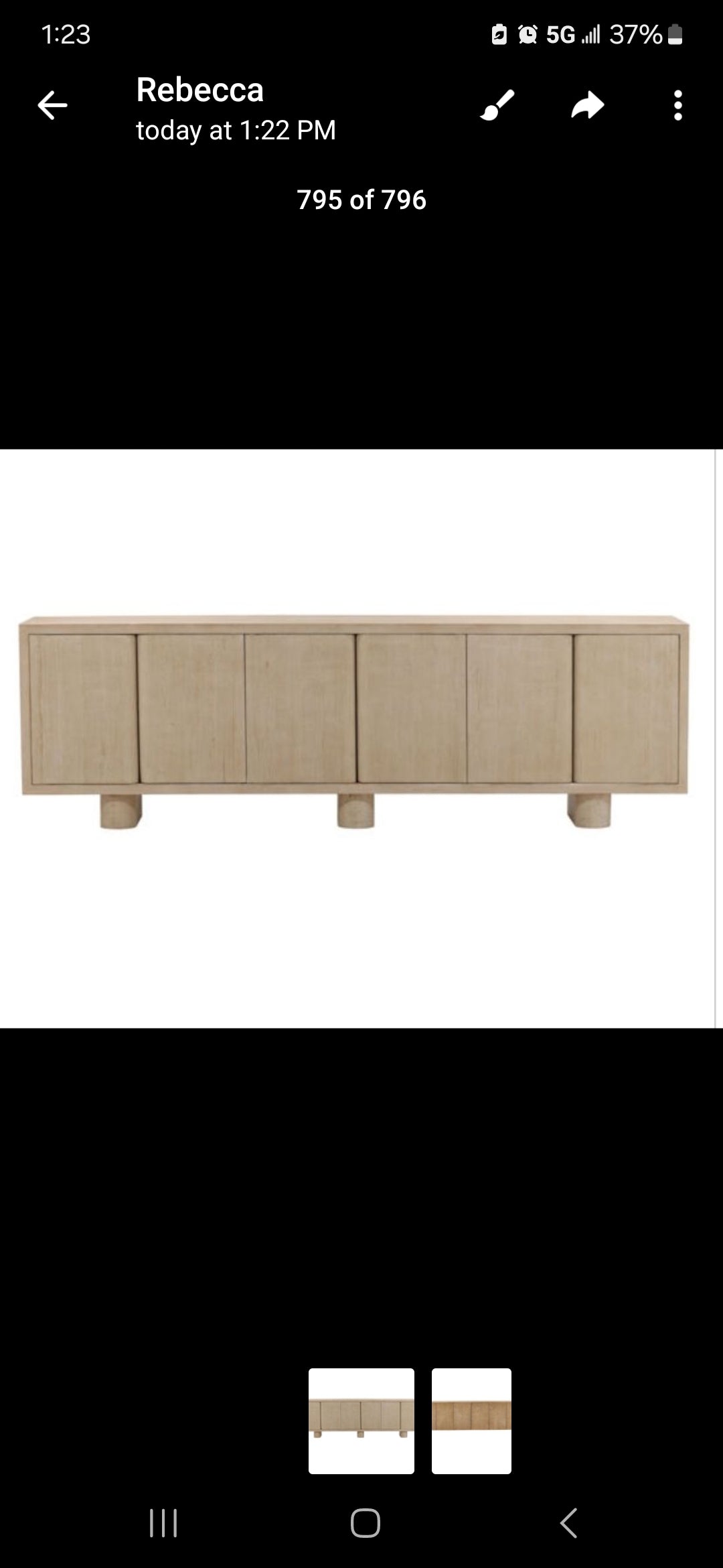 Gilda 108" Solid Reclaimed Wood 6 Door Sideboard