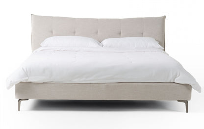 Eastern King - Modern Grey Fabric Bed