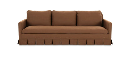 98" Pleated Slipcovered Chocolate Terracotta performance Weave Sofa by Moe's