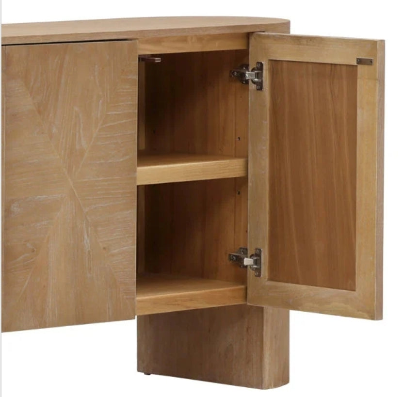 Maven Solid Elm Natural Wood Sideboard