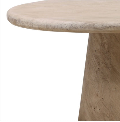 Suri 60" Solid Sandblasted Round Wood Dining Table