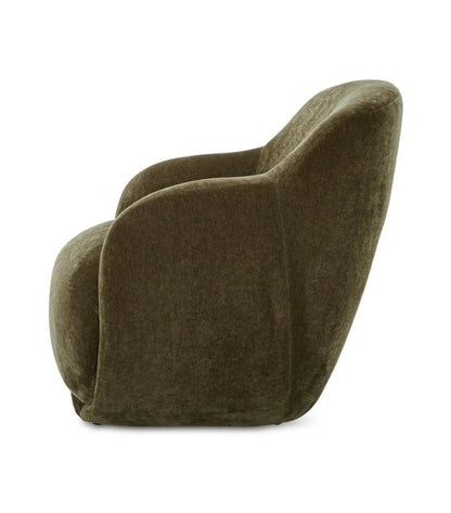 Alba Lounge Chair upholstered in moss green performance velvet