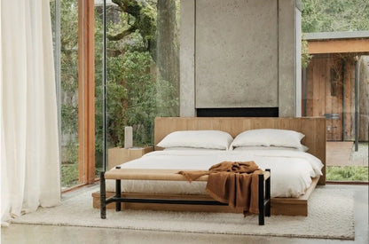 Solid Oak Plank King Platform Bed
