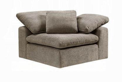 Carson reversible modular sectional upholstered in beige or gray fabric
