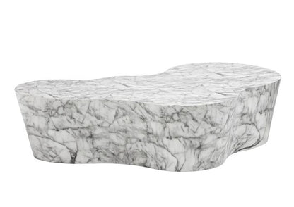 Brand New West Elm Bradhurst Coffee Table (60") concrete Coffee table with Marble