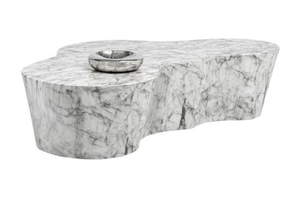 Brand New West Elm Bradhurst Coffee Table (60") concrete Coffee table with Marble