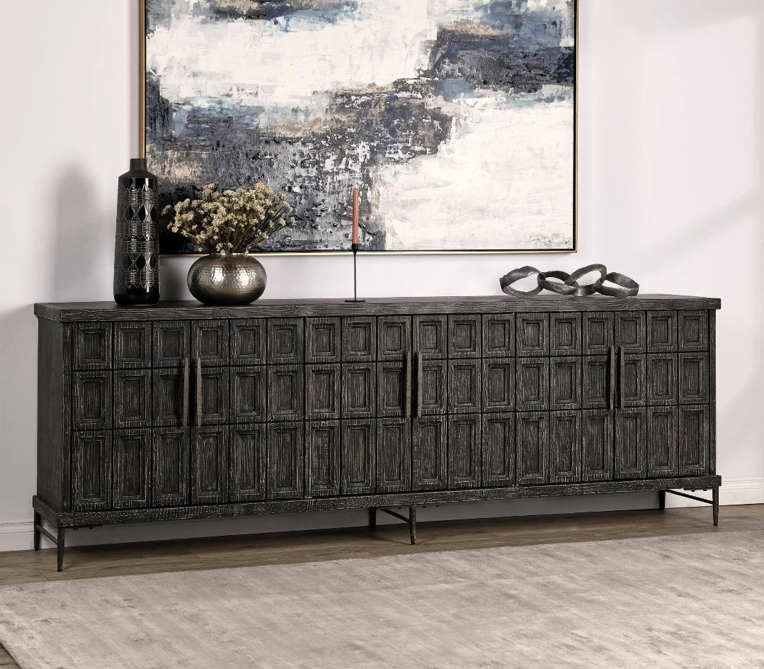 Naya Black Reclaimed Oak Cabinet