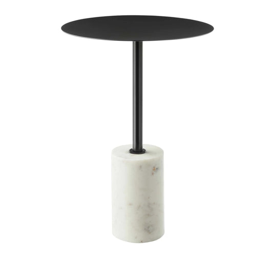 Dove marble side table iron base