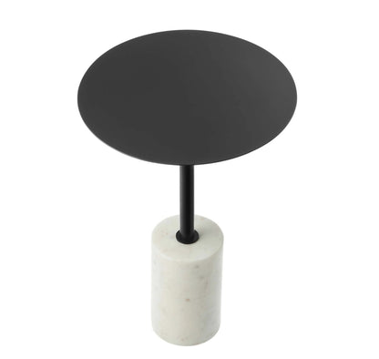 Dove marble side table iron base