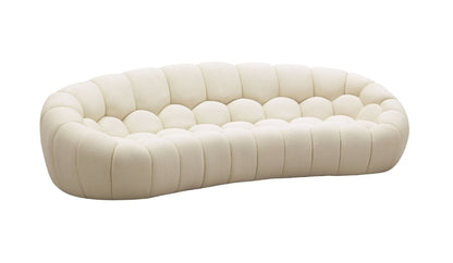 Casa Yolonda Modern Curved Off-White Sofa