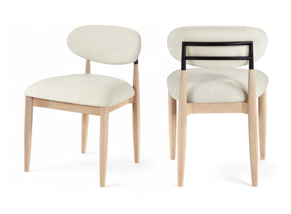 Panthere Wood and Brass Dining Chair w/Performance Fabric
