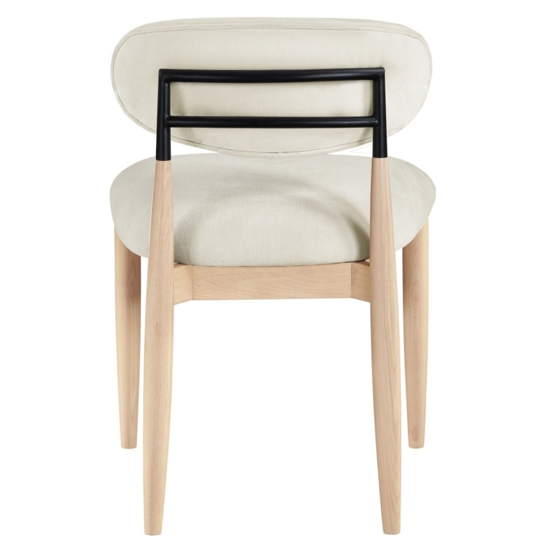 Panthere Wood and Brass Dining Chair w/Performance Fabric