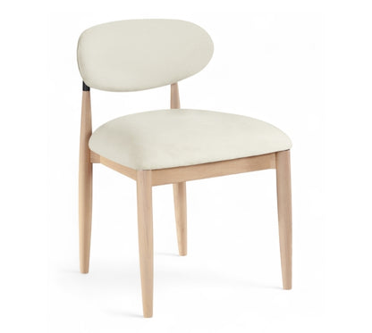 Panthere Wood and Brass Dining Chair w/Performance Fabric