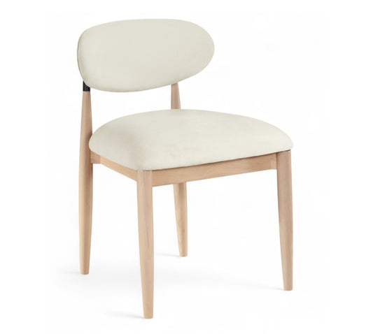 Panthere Wood and Brass Dining Chair w/Performance Fabric