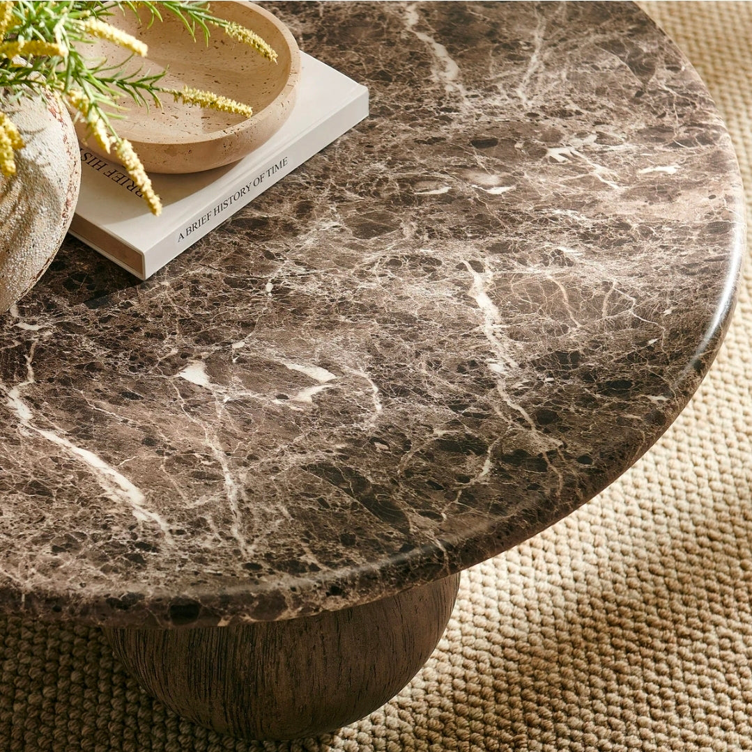 Madison Spherical Faux Marble Coffee Table