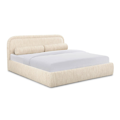 Murielle Cream Heavy Knubby Boucle Queen Bed