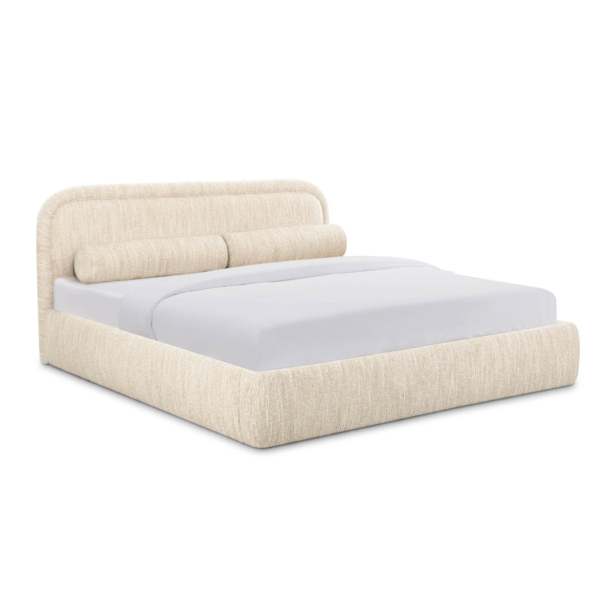 Murielle Cream Heavy Knubby Boucle King Bed